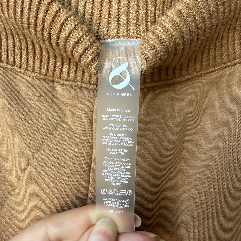 Lou & Grey Cable Signaturesoft Joggers in Caramel Heather Size S - Picture 5 of 5